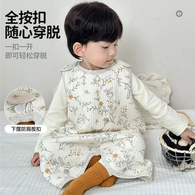 婴儿宝宝睡袋四季通用无袖防踢被惊跳儿童睡觉保暖护肚子背心马甲