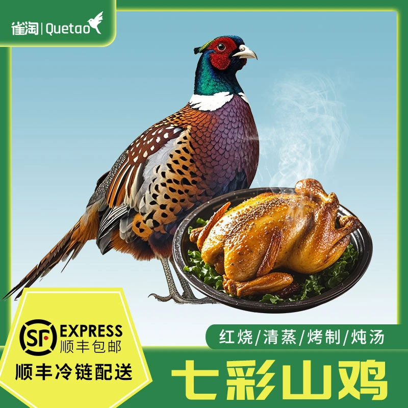 雀淘 七彩山鸡 750g～1000g/只*2只（全净膛）