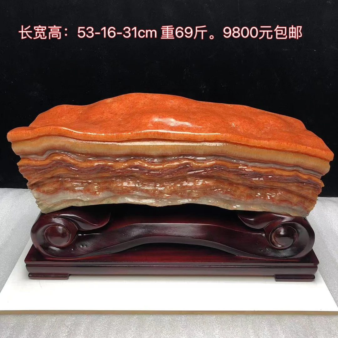 广西天然猪肉石观赏石头奇石原石家居装饰招财风水创意中式摆件