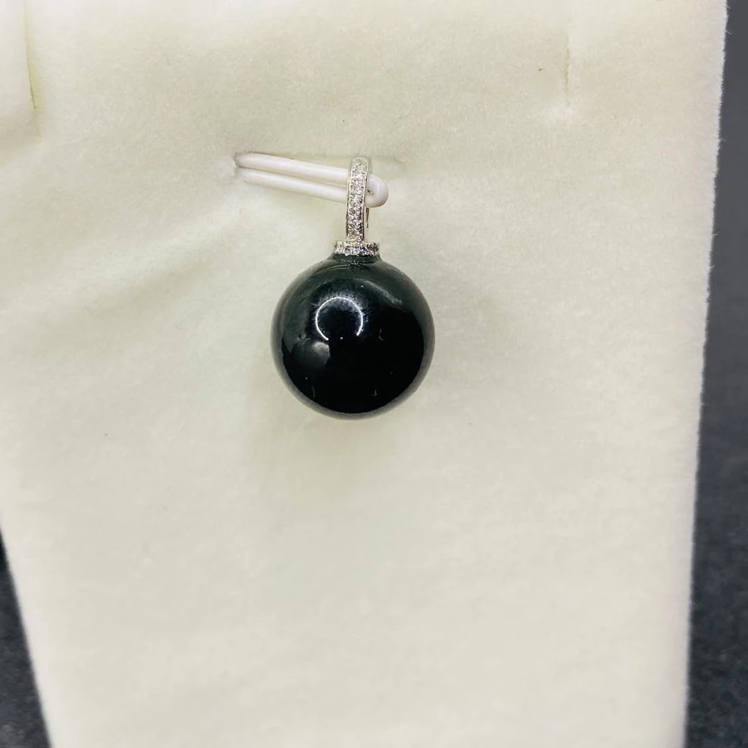 君城汇珠宝18K金镶嵌翡翠珠子吊坠GJ（11~12mm）