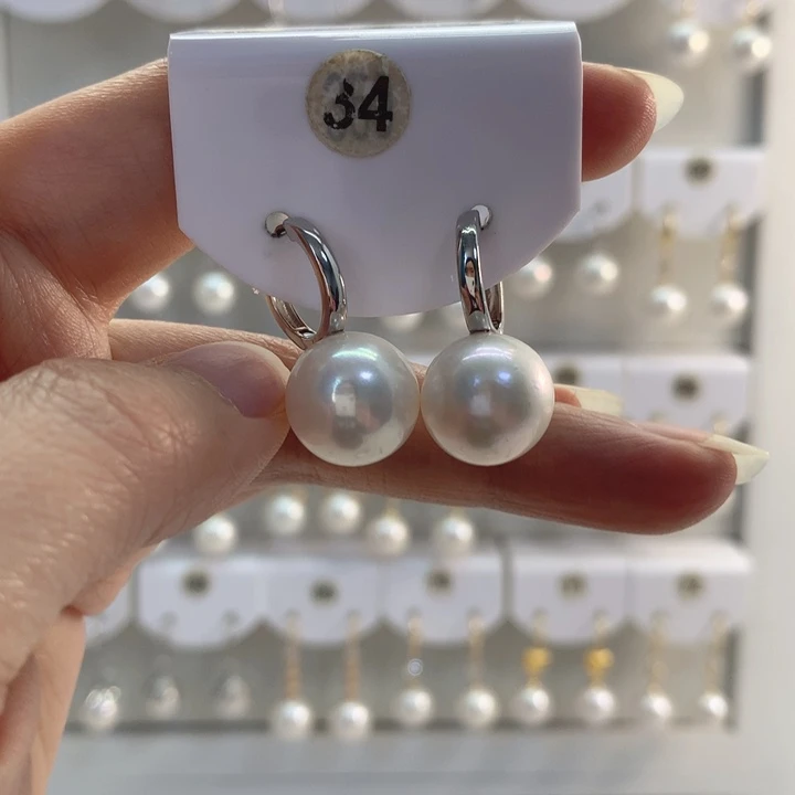 淡水珍珠耳饰银S925镶嵌