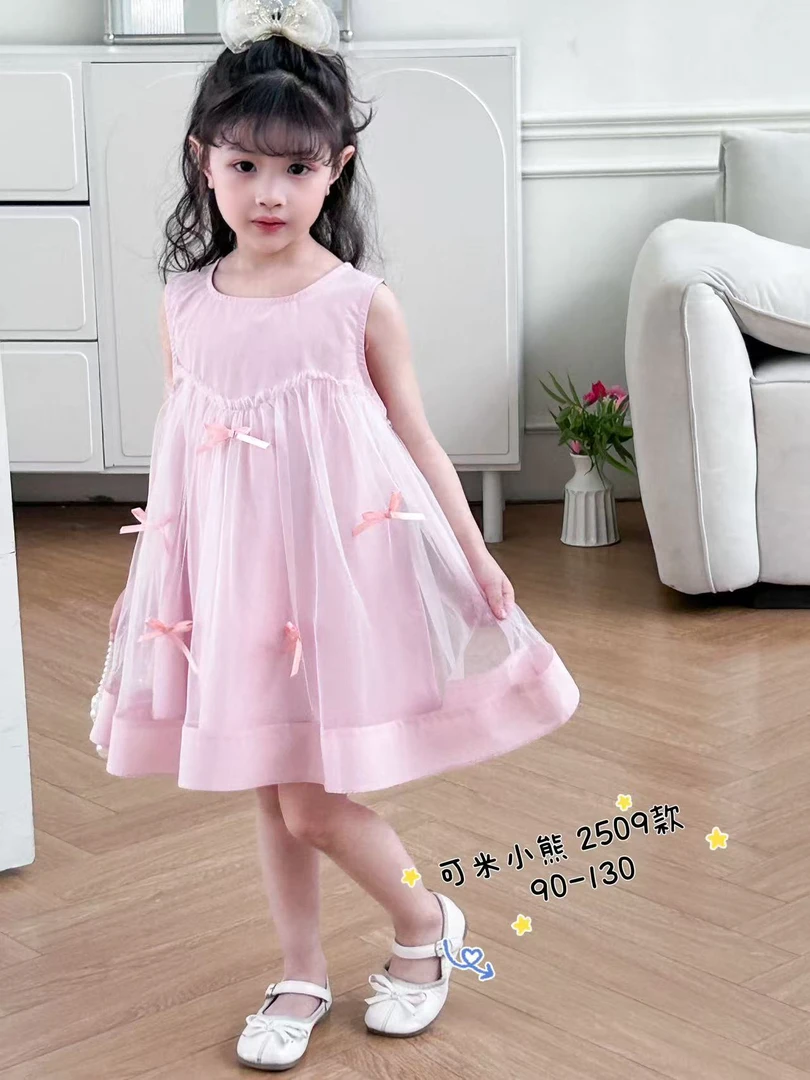 女童连衣裙夏季2025新款儿童洋气甜美背心裙