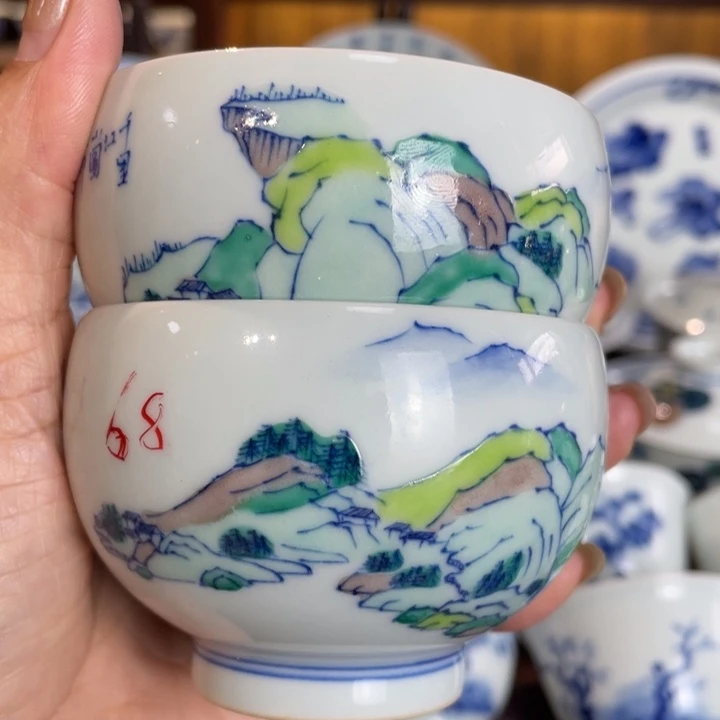 包**姐手工手绘斗彩禅定杯
