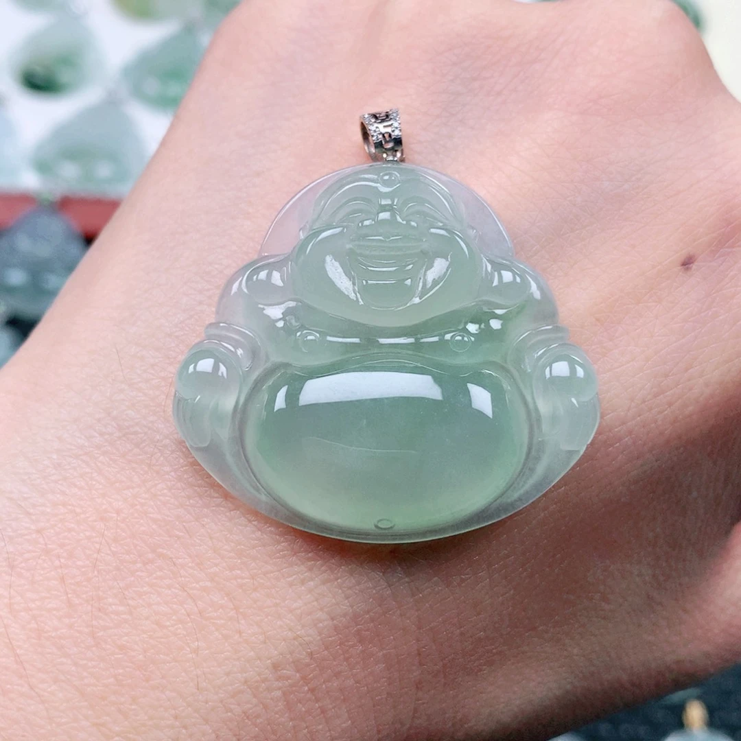 吊坠(不含链)18K金镶嵌翡翠