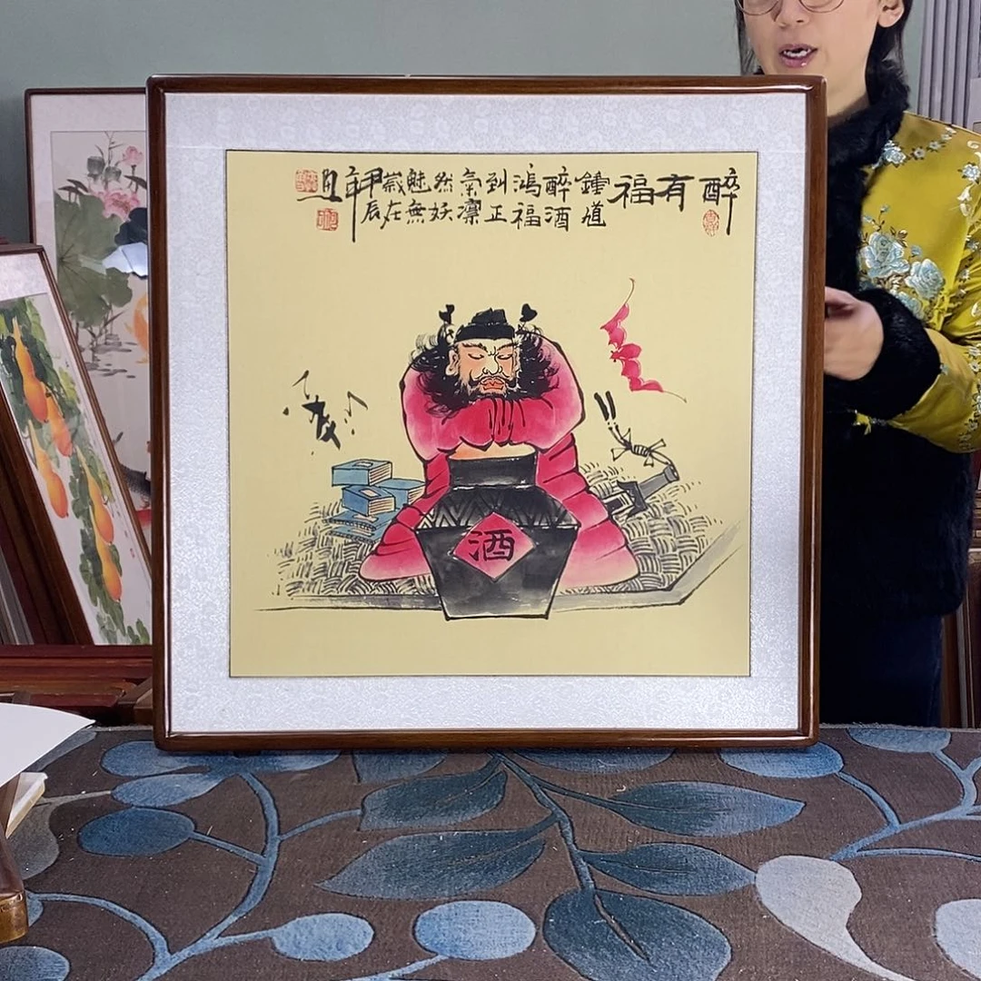 国画62✖️62手写手绘带框包邮国画作品