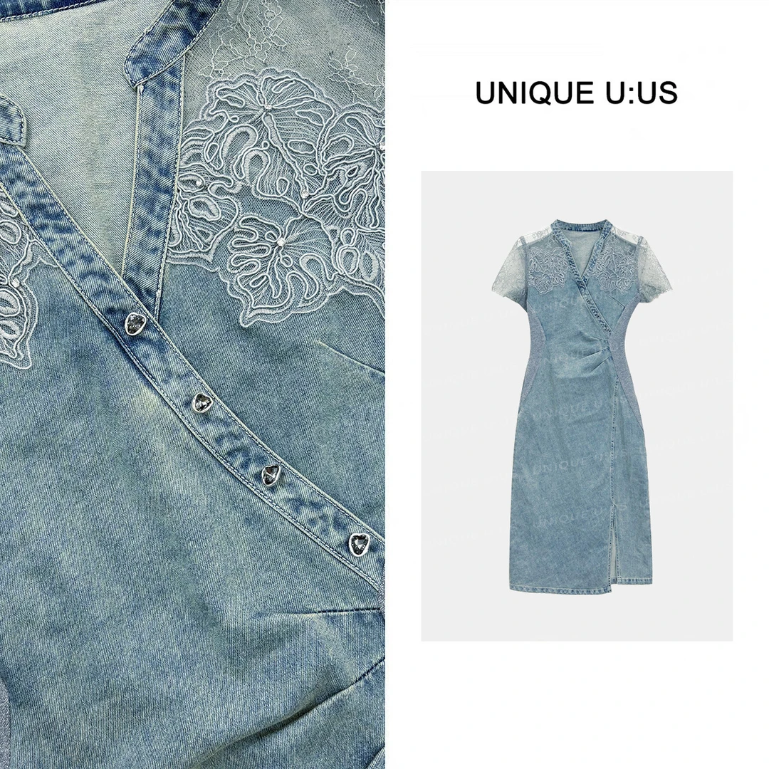 【TangTang·Studio】东方艺术牛仔收腰气质连衣裙-251928