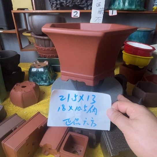 宜兴紫砂花盆六方