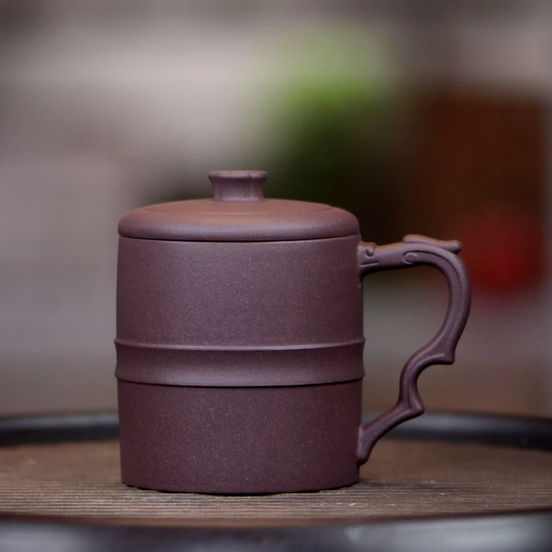 阎记抟砂 双腰线龙把盖杯 EE宜兴紫砂S130 13 662