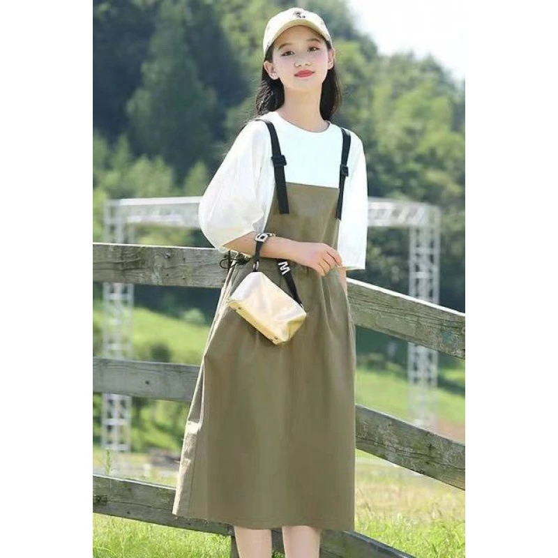 初中学生夏季背带裙套装少女大童高中女生夏装连衣裙春装洋气