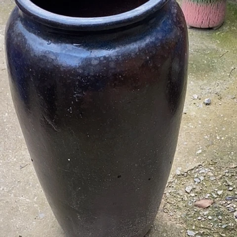 紫砂花盆口20高度46手工瑕疵