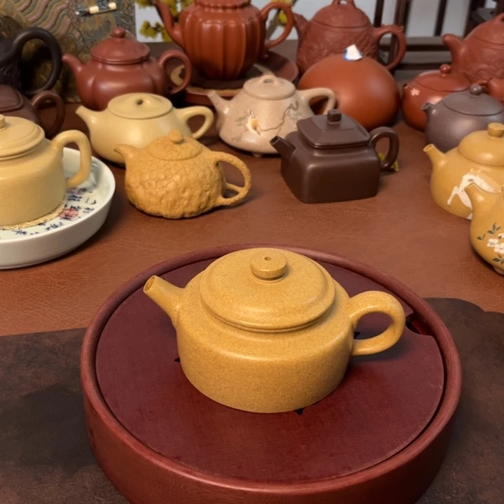 紫砂茶壶德钟黄金段壶