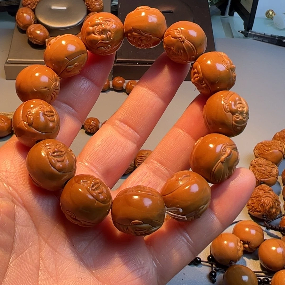 橄榄核手串/手链朱财迷浮雕
