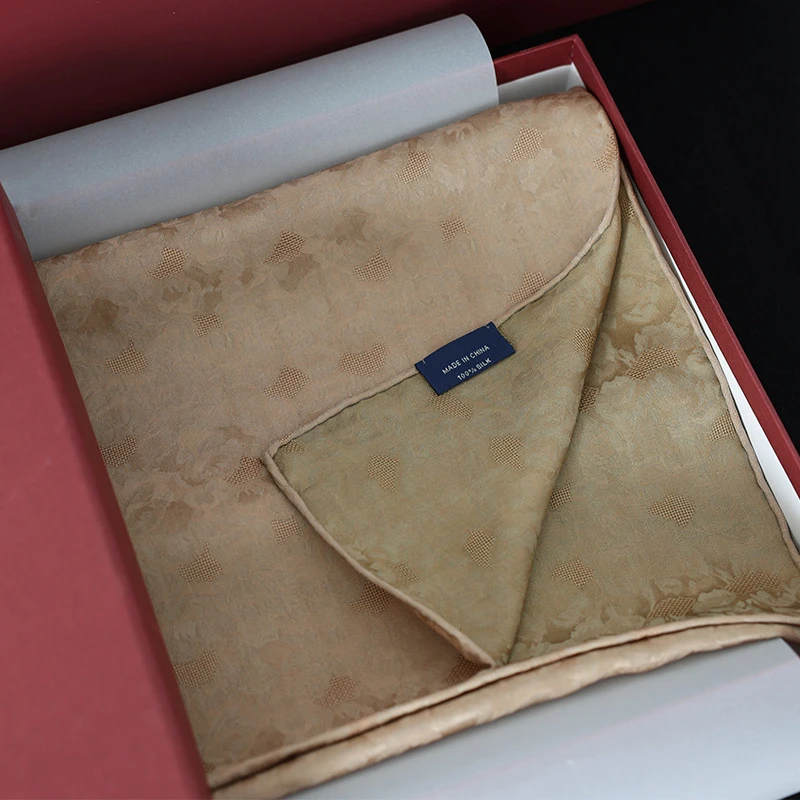 非遗花罗丨典雅麻棕双面真丝冬季围巾桑蚕丝丝巾送妈妈礼物