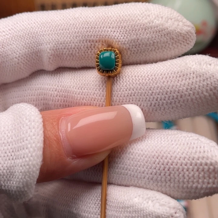 绿松石18K金镶嵌珠宝奇石