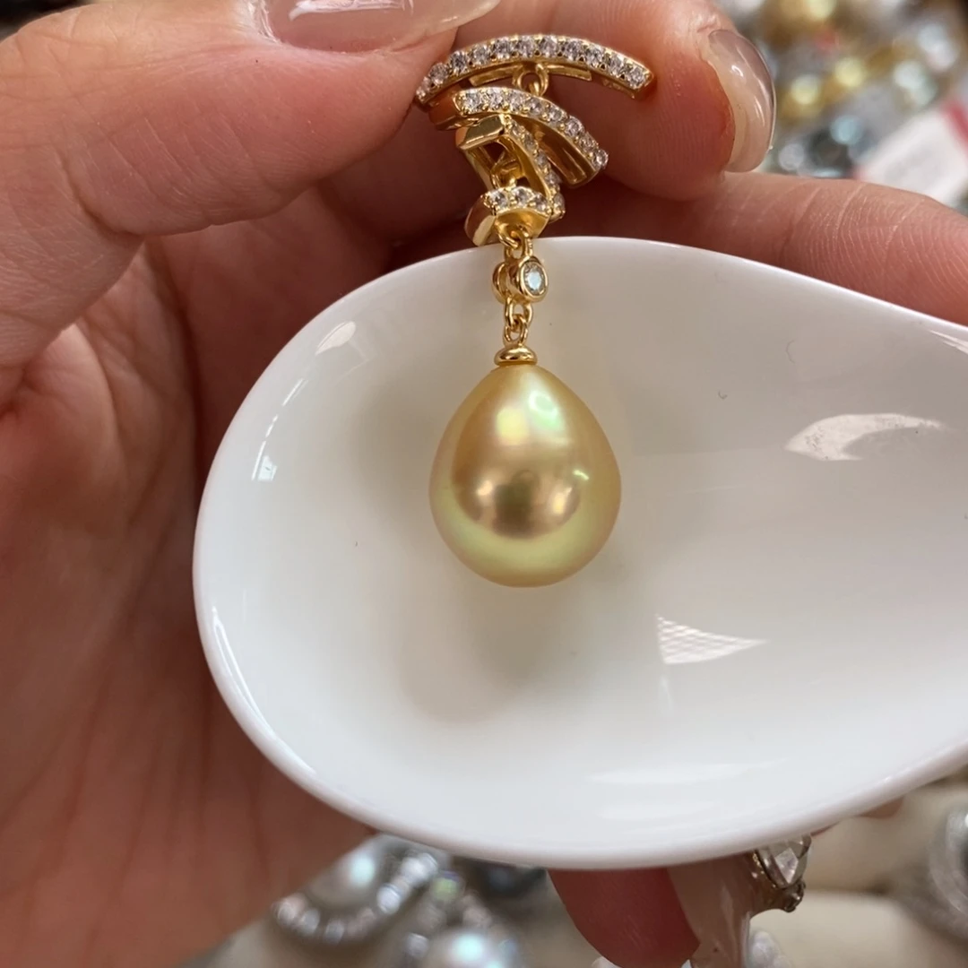 银S925镶嵌海水珍珠颈饰松*柳