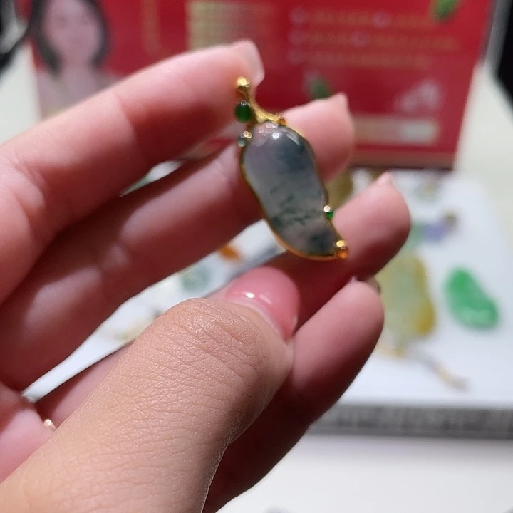 定制翡翠18K金镶嵌896!?65746