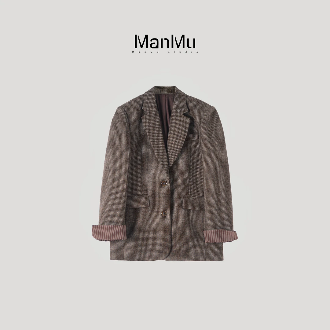 满目ManMu 【张琪专属】高级定制秋冬时尚百搭澳毛混纺西装350618