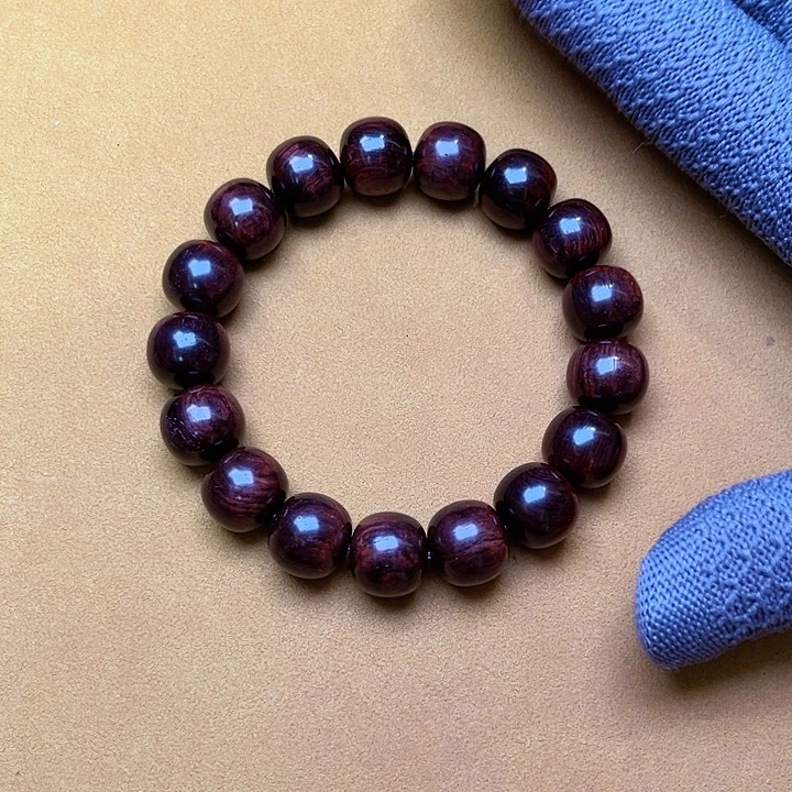 黄花梨/降香黄檀手串/手链13*14老型原汁原味紫油梨手串