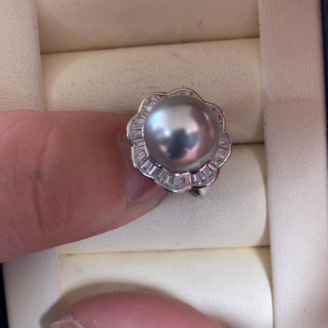 海水珍珠戒指银S925镶嵌