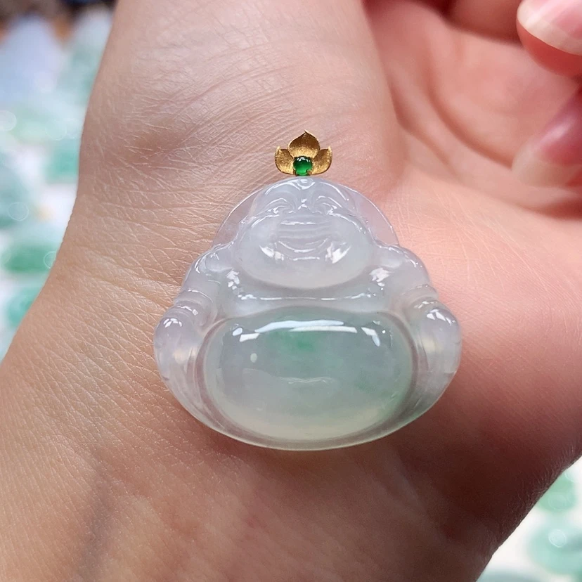 【闪购商品】翡翠18K金镶嵌吊坠(赠链)