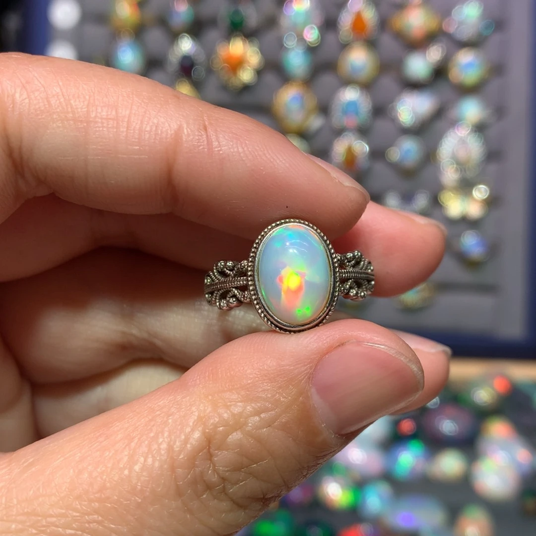 欧泊银S925镶嵌戒指款式