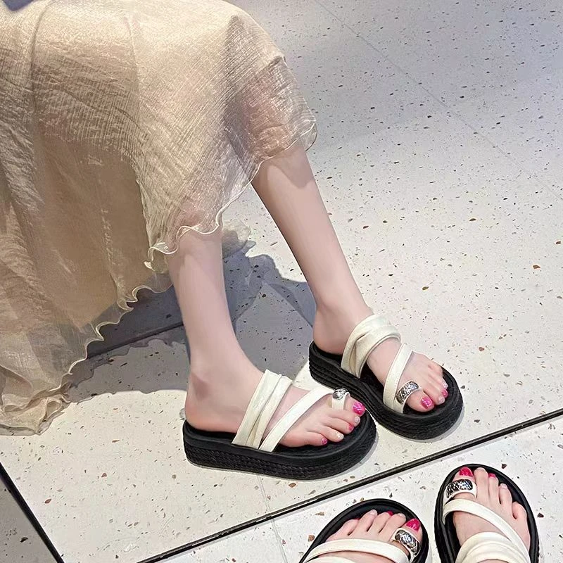 夏季新款55882厚底拖鞋女外穿套趾时尚女士凉鞋