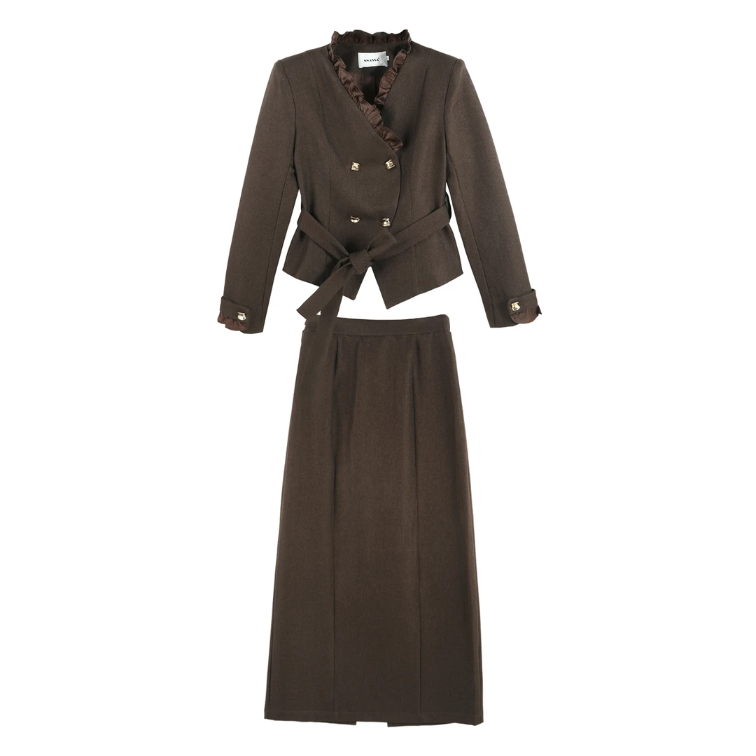 【D】秋季新款通勤风高智感显瘦套装两件套HBZW652112