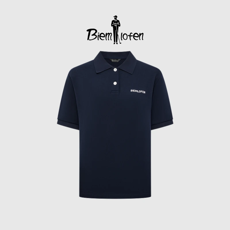 【棉感舒弹】比音勒芬2025春夏新款女短袖polo衫字母刺绣多色T恤