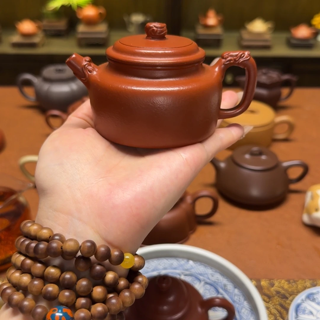 紫砂茶壶150cc，小煤窑朱泥，全手工制作
