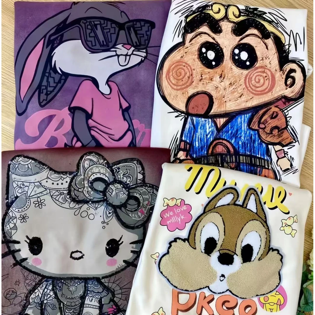 婷（清仓短袖 ）2025新款T恤高货韩系oversize休闲卡通显瘦慵懒短袖