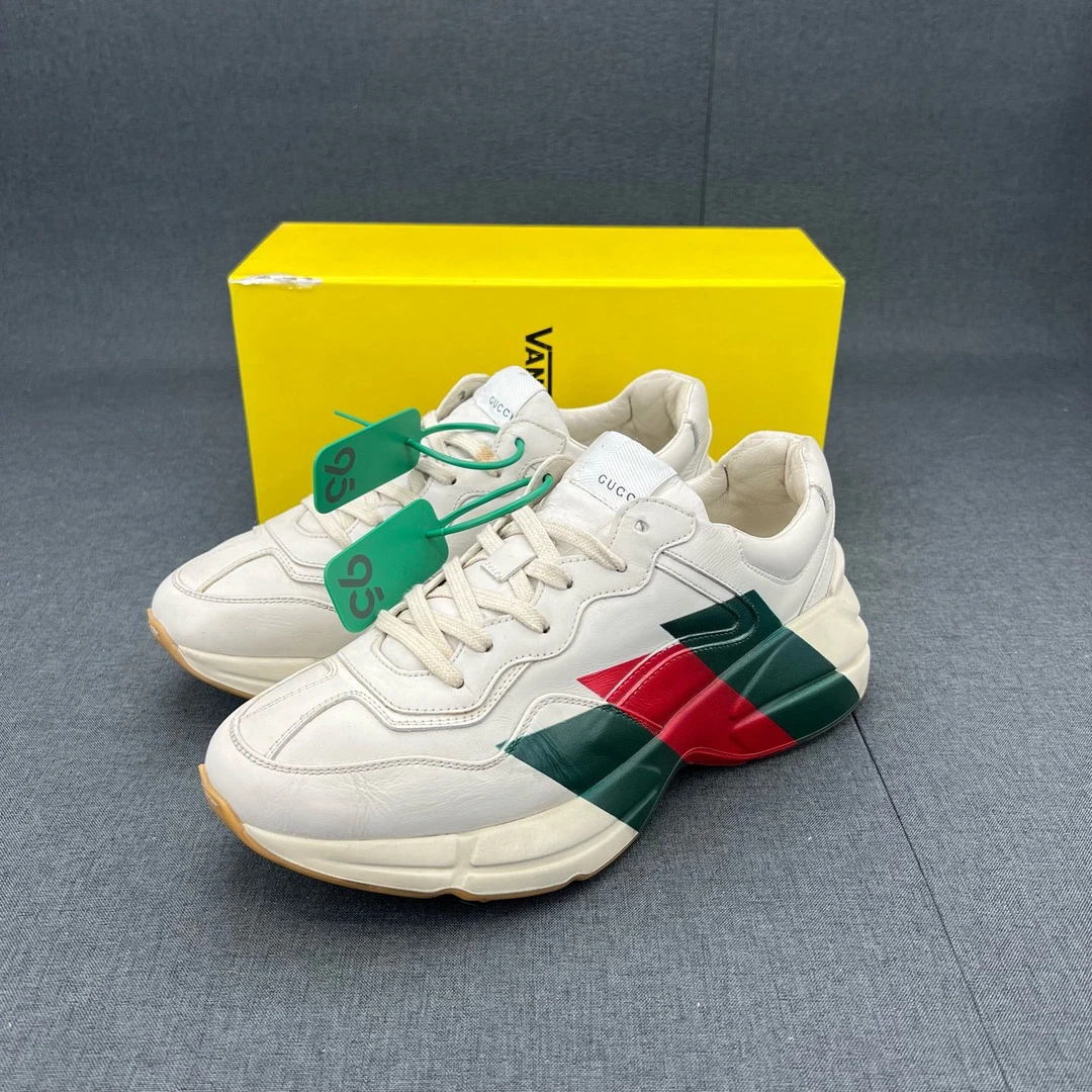 95新 GUCCI/古驰 GUCCI古驰 Rhyton红绿印花 码数 7.5 配盒