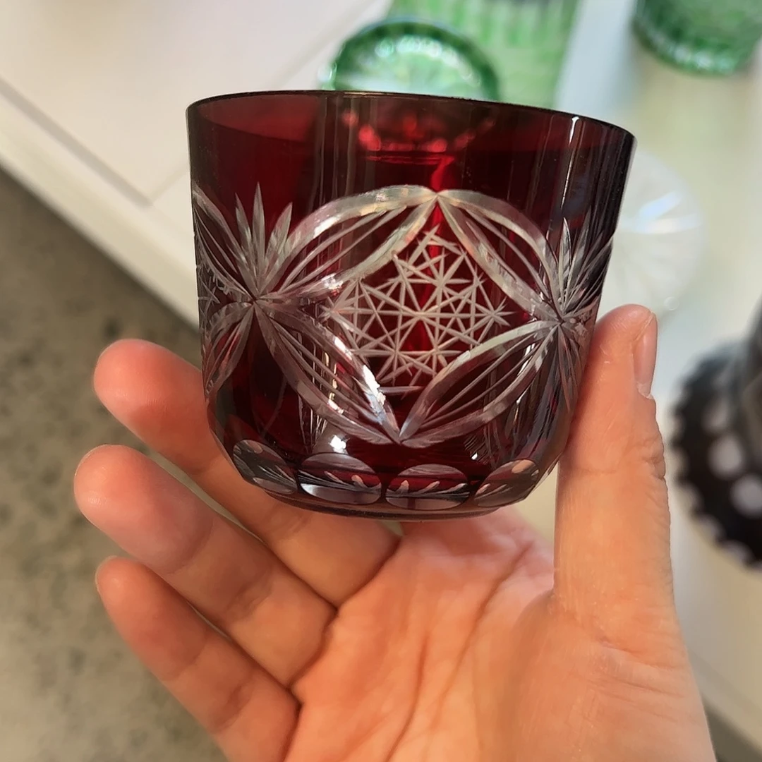 水晶玻璃平底款微瑕一个