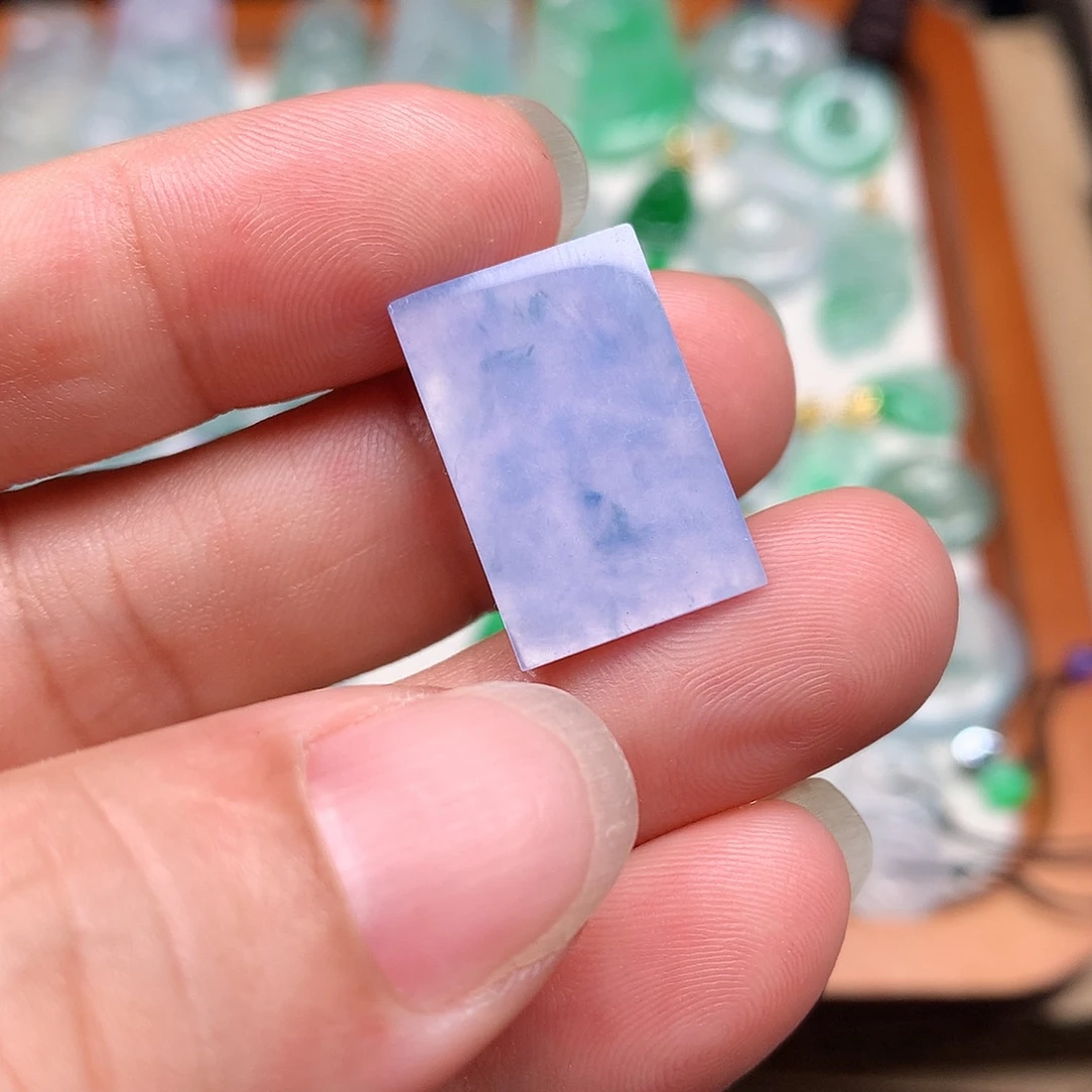 颈饰未镶嵌翡翠天然缅甸a货翡翠紫罗兰无事牌