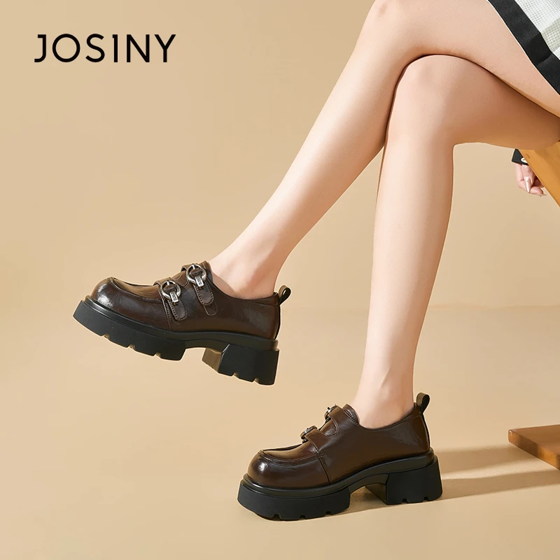 卓诗尼复古乐福鞋2025新款小个子增高英伦风女鞋时尚百搭