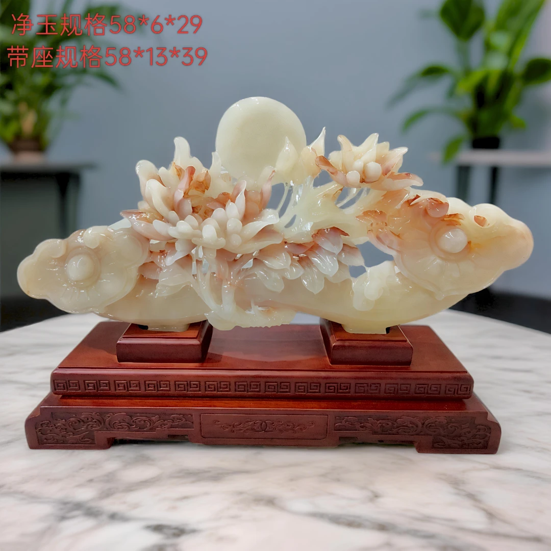 富贵如意手工雕刻家居玄关装饰品乔迁开业送礼佳品