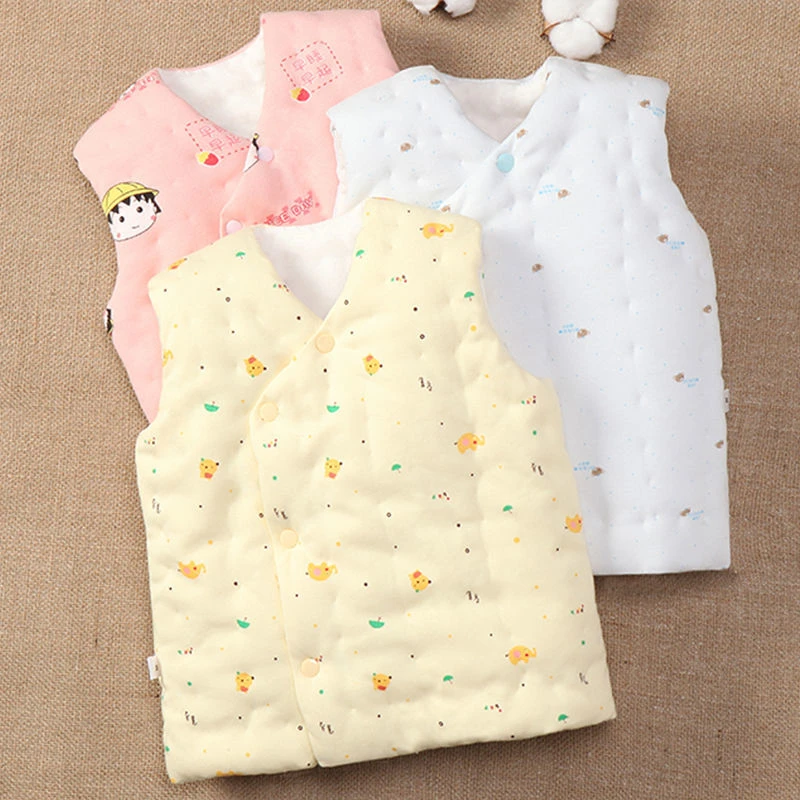 纯棉花婴儿马甲儿童小孩保暖马夹宝宝加厚背心外穿坎肩棉衣秋冬季