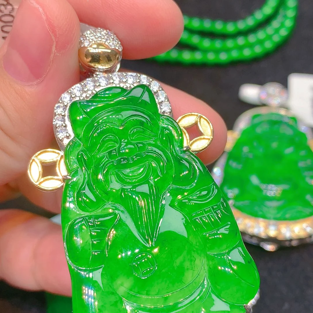 吊坠(不含链)银S925镶嵌翡翠翡翠