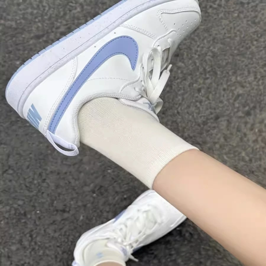 NIKE/耐克Court Borough GS复古百搭白蓝纯白低帮儿童板鞋时尚