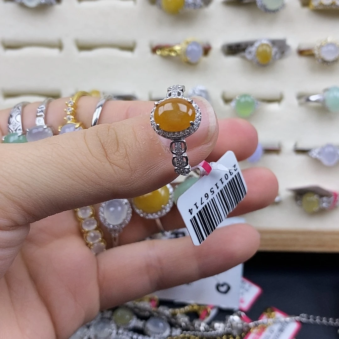 翡翠银S925镶嵌戒指