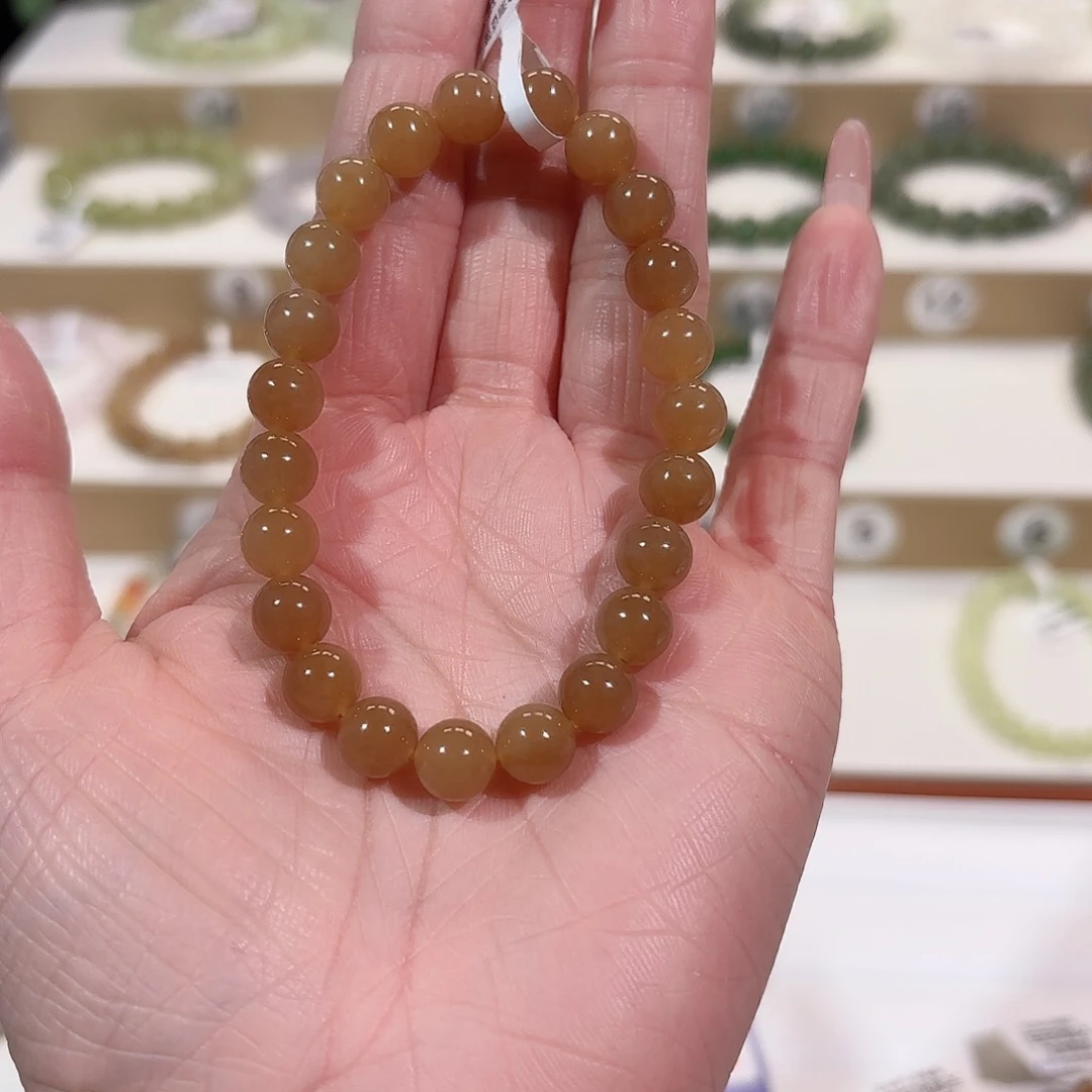 和田玉手链未镶嵌浮**V