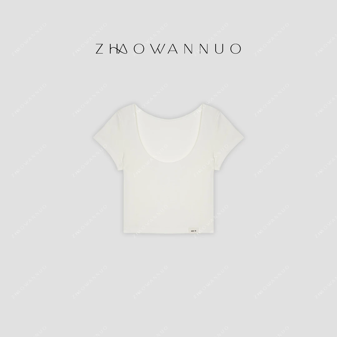 ZHAO WANNUO 丨 25新款U领短款显瘦净版百搭T恤NC0816