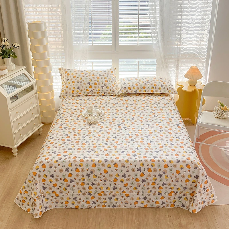 清下架花型全棉床单单件圆角贴边工艺100%全棉面料斜纹印花款断码