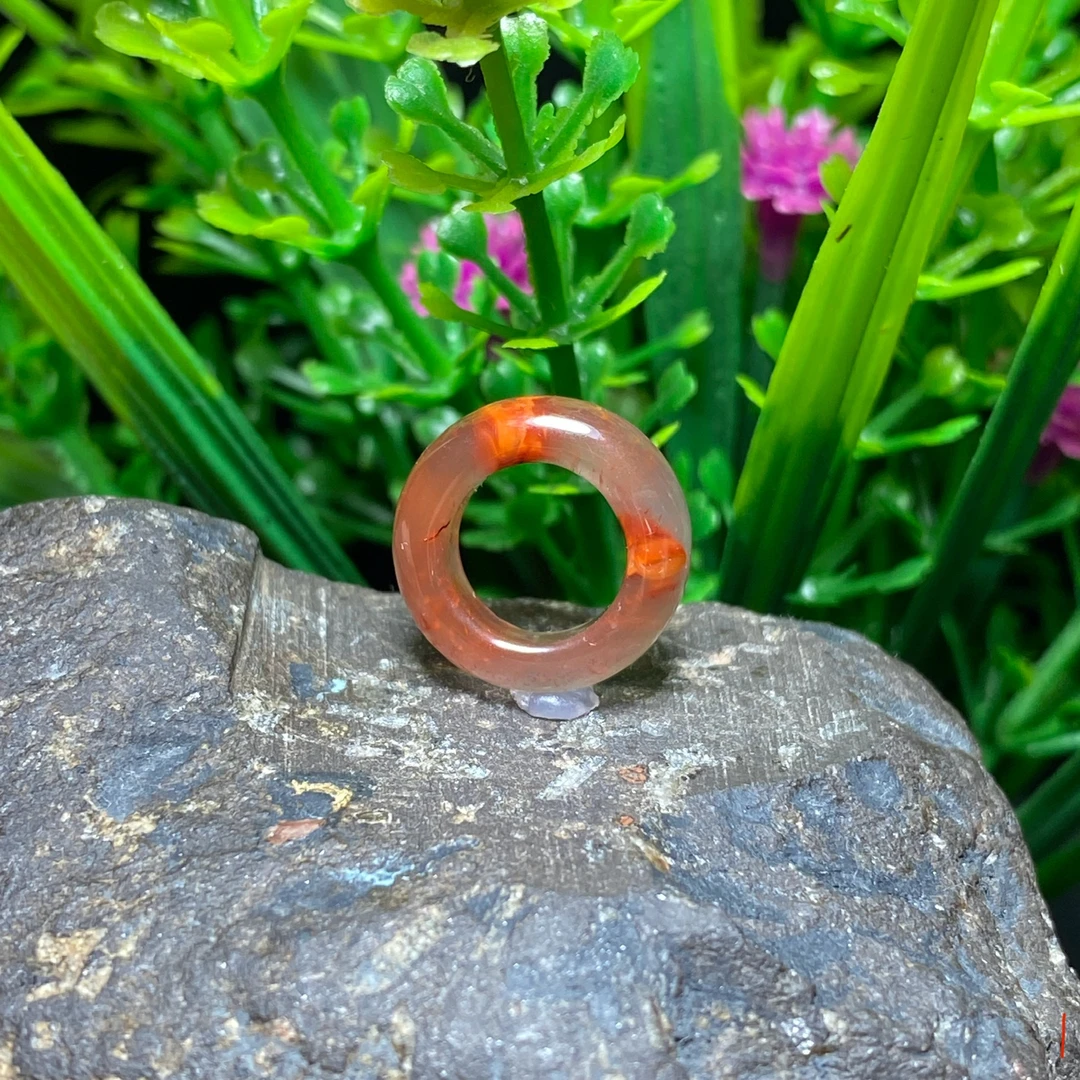 《封玉珠宝》天然南红川料冰飘红跑环精美文玩配饰diy款正品保真！！！