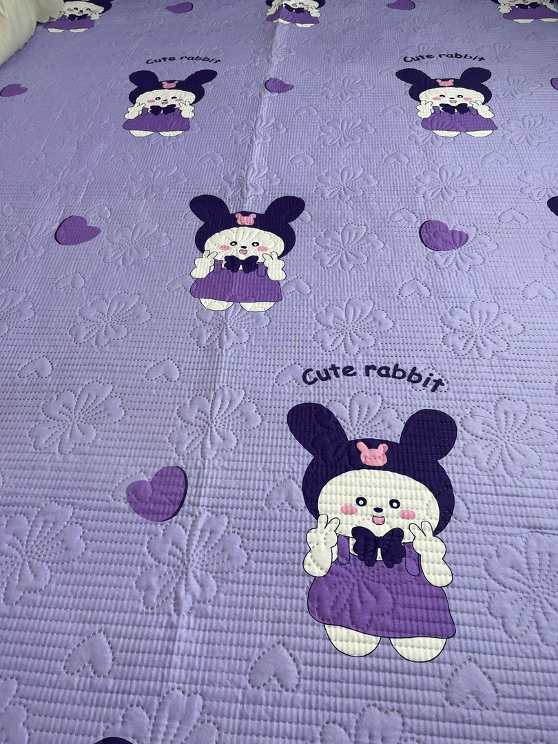 （紫兔）大宽边 双面 四季款 床盖 195*225±5cm