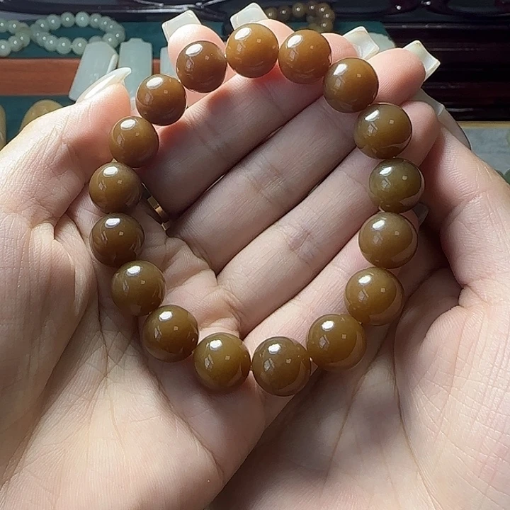 手链未镶嵌和田玉（糖玉）