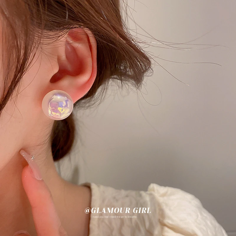合金仿珍珠耳饰 银针人鱼姬珍珠耳钉简约网红时尚精致气质百搭