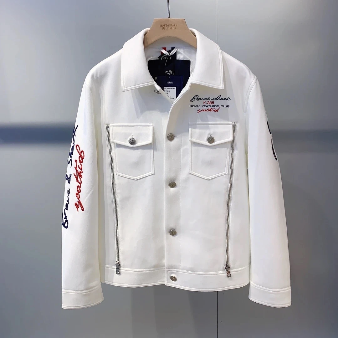 BRAVE&SHARK/勇士鲨鱼春秋商务麂皮绒时尚夹克外套男百搭休闲0822