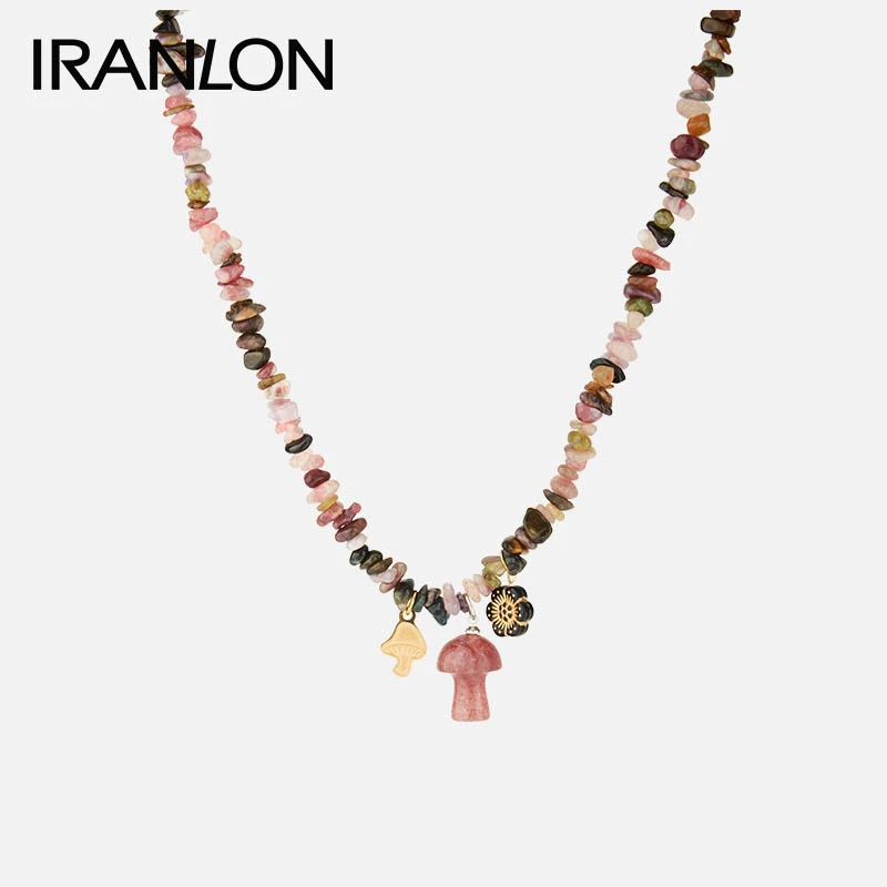 钛钢吊坠 IRANLON 草莓蘑菇吊坠项链