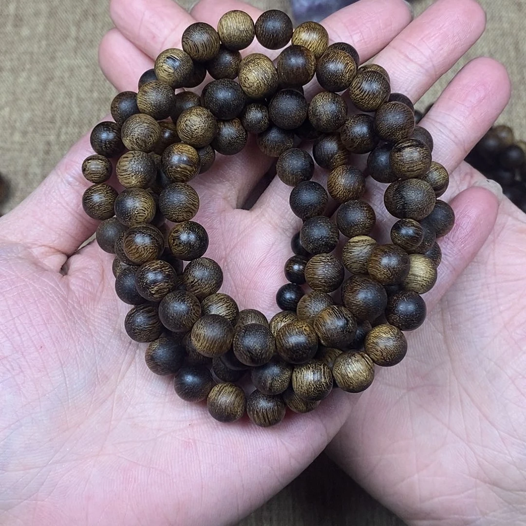 沉香手串熟****人越南芽庄白棋楠108颗