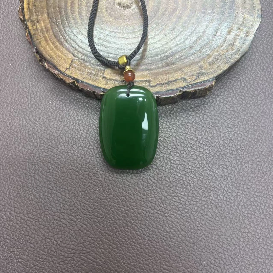 高品质满绿无事牌吊坠3*5-精美-温润-细腻